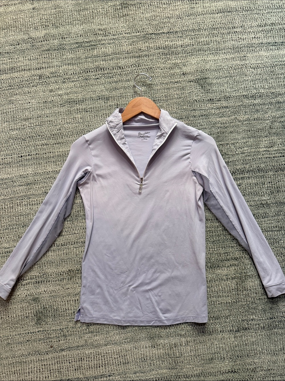 Tailored Sportsman Lavender Half-Zip Long Sleeve Top with mesh vents XS UPF 50+